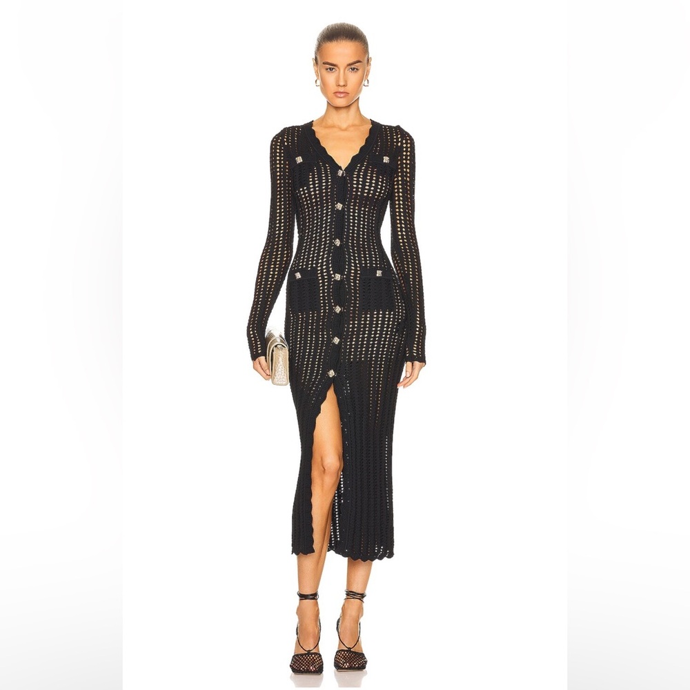Self-Portrait Crochet Knit Dress